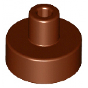 Tegel, Rond 1x1 met pin Reddish Brown